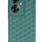 Uray store Oppo Reno 11F Kılıf Petek Silikon Kapak - Koyu Yeşil