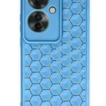 Uray store Oppo Reno 11F Kılıf Petek Silikon Kapak - Mavi