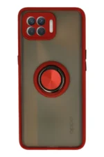 Uray store Oppo Reno 4 Lite Kılıf Montreal Yüzüklü Silikon Kapak - Kırmızı