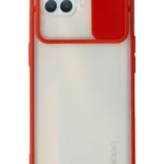 Uray store Oppo Reno 4 Lite Kılıf Palm Buzlu Kamera Sürgülü Silikon - Kırmızı