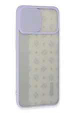 Uray store Oppo Reno 4 Lite Kılıf Palm Buzlu Kamera Sürgülü Silikon - Lila - Görsel 2