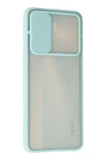 Uray store Oppo Reno 4 Lite Kılıf Palm Buzlu Kamera Sürgülü Silikon - Turkuaz - Görsel 3