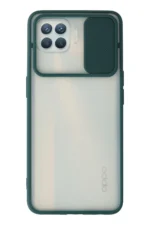 Uray store Oppo Reno 4 Lite Kılıf Palm Buzlu Kamera Sürgülü Silikon - Yeşil