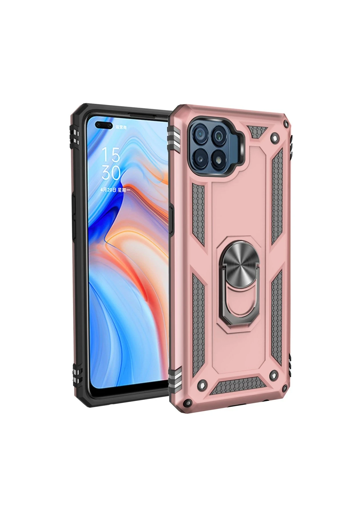newface-oppo-reno-4-lite-kilif-sofya-yuzuklu-silikon-kapak-rose-default Uray store Oppo Reno 4 Lite Kılıf Sofya Yüzüklü Silikon Kapak - Rose - Görsel 1
