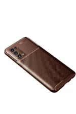 Uray store Oppo Reno 5 Kılıf Auto Focus Karbon Kapak - Kahverengi - Görsel 2