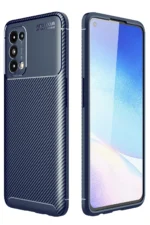 Uray store Oppo Reno 5 Kılıf Auto Focus Karbon Kapak - Lacivert