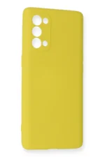 Uray store Oppo Reno 5 Kılıf Nano içi Kadife Silikon - Sarı - Görsel 2