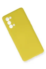 Uray store Oppo Reno 5 Kılıf Nano içi Kadife Silikon - Sarı - Görsel 3