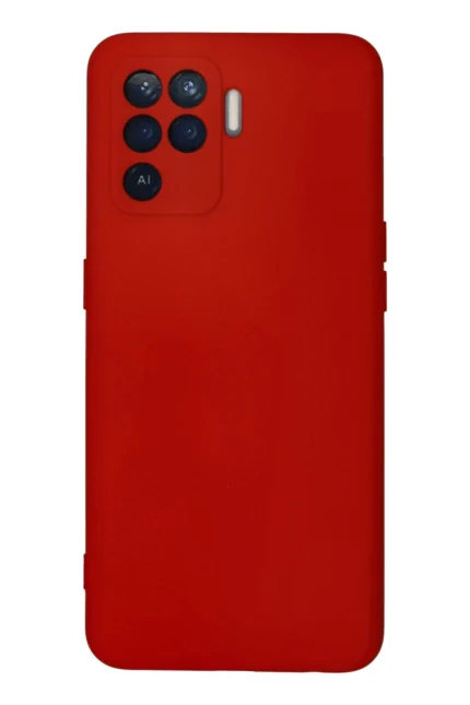 Uray store Oppo Reno 5 Lite Kılıf Nano içi Kadife Silikon - Kırmızı