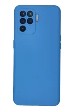 Uray store Oppo Reno 5 Lite Kılıf Nano içi Kadife Silikon - Mavi