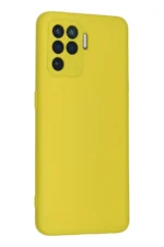 Uray store Oppo Reno 5 Lite Kılıf Nano içi Kadife Silikon - Sarı - Görsel 2
