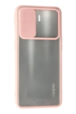 Uray store Oppo Reno 5 Lite Kılıf Palm Buzlu Kamera Sürgülü Silikon - Pembe - Görsel 3