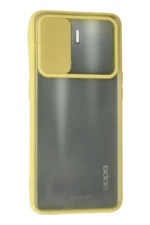 Uray store Oppo Reno 5 Lite Kılıf Palm Buzlu Kamera Sürgülü Silikon - Sarı - Görsel 3