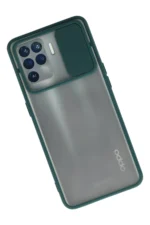 Uray store Oppo Reno 5 Lite Kılıf Palm Buzlu Kamera Sürgülü Silikon - Yeşil - Görsel 2