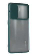 Uray store Oppo Reno 5 Lite Kılıf Palm Buzlu Kamera Sürgülü Silikon - Yeşil - Görsel 3