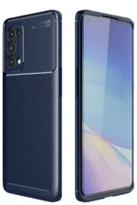 Uray store Oppo Reno 5 Pro Kılıf Auto Focus Karbon Kapak - Lacivert