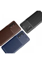Uray store Oppo Reno 5 Pro Kılıf Auto Focus Karbon Kapak - Lacivert - Görsel 3