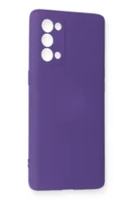 Uray store Oppo Reno 5 Pro Kılıf Nano içi Kadife Silikon - Mor - Görsel 2
