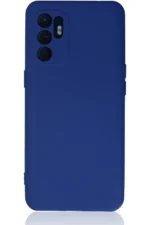Uray store Oppo Reno 6 Kılıf Nano içi Kadife Silikon - Mavi