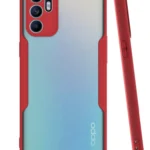 Uray store Oppo Reno 6 Kılıf Platin Silikon - Kırmızı