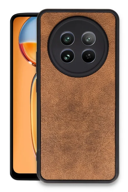 Uray store Realme 12 5G Kılıf Aras Deri Kapak - Taba