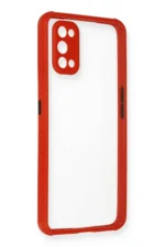 Uray store Realme 7 Pro Kılıf Miami Şeffaf Silikon - Kırmızı