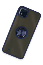 Uray store Realme C11 2021 Kılıf Montreal Yüzüklü Silikon Kapak - Lacivert - Görsel 2