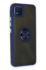 Uray store Realme C11 2021 Kılıf Montreal Yüzüklü Silikon Kapak - Lacivert - Görsel 3