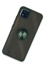 Uray store Realme C11 2021 Kılıf Montreal Yüzüklü Silikon Kapak - Yeşil - Görsel 2