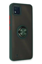 Uray store Realme C11 2021 Kılıf Montreal Yüzüklü Silikon Kapak - Yeşil - Görsel 3