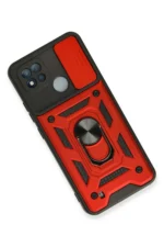 Uray store Realme C11 2021 Kılıf Pars Lens Yüzüklü Silikon - Kırmızı - Görsel 2