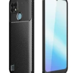 Uray store Realme C21 Kılıf Auto Focus Karbon Kapak - Siyah