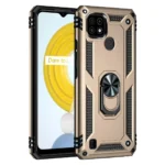 Uray store Realme C21 Kılıf Sofya Yüzüklü Silikon Kapak - Gold