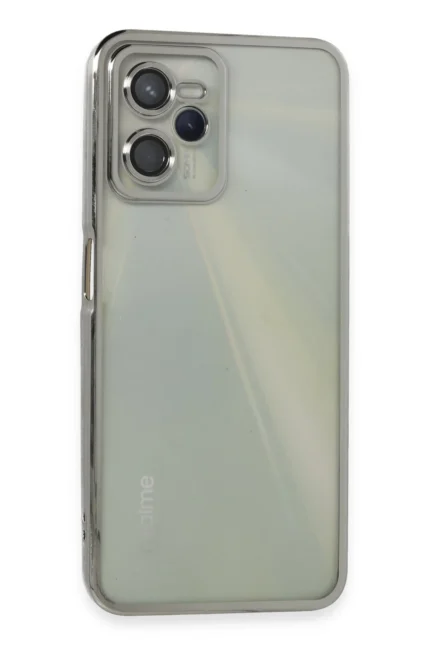 Uray store Realme C35 Kılıf Razer Lensli Silikon - Gümüş