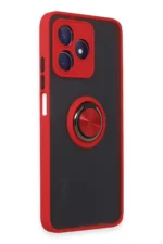 Uray store Realme C53 Kılıf Montreal Yüzüklü Silikon Kapak - Kırmızı - Görsel 2