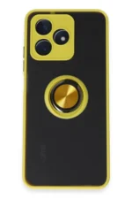 Uray store Realme C53 Kılıf Montreal Yüzüklü Silikon Kapak - Sarı