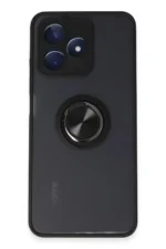 Uray store Realme C53 Kılıf Montreal Yüzüklü Silikon Kapak - Siyah