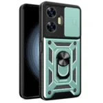 Uray store Realme C55 Kılıf Pars Lens Yüzüklü Silikon - Yeşil