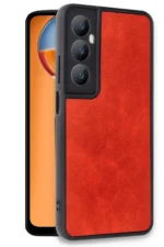 Uray store Realme C65 Kılıf Aras Deri Kapak - Kırmızı - Görsel 2