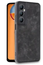 Uray store Realme C65 Kılıf Aras Deri Kapak - Siyah - Görsel 2