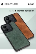 Uray store Realme C65 Kılıf Aras Deri Kapak - Siyah - Görsel 3