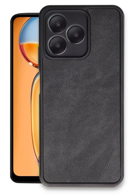 Uray store Realme Note 50 4G Kılıf Aras Deri Kapak - Siyah