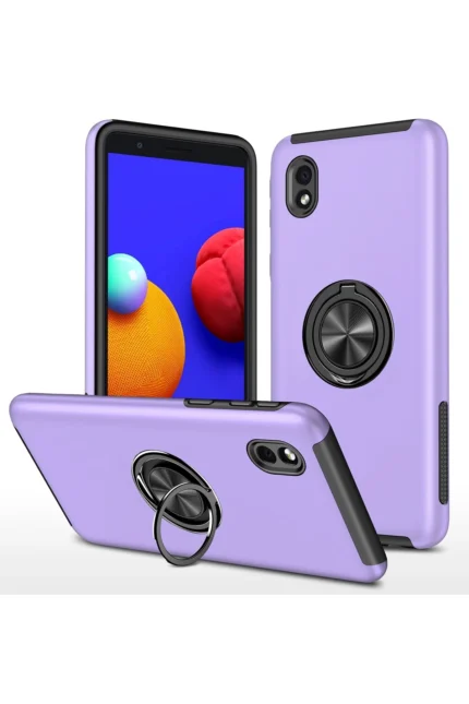 Uray store Samsung Galaxy A01 Core Kılıf Elit Yüzüklü Kapak - Mor