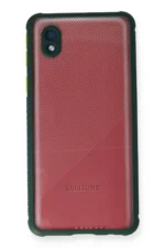 Uray store Samsung Galaxy A01 Core Kılıf Miami Şeffaf Silikon - Koyu Yeşil - Görsel 2