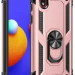 Uray store Samsung Galaxy A01 Core Kılıf Sofya Yüzüklü Silikon Kapak - Rose