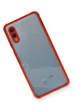 Uray store Samsung Galaxy A02 Kılıf Miami Şeffaf Silikon - Kırmızı - Görsel 3