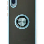 Uray store Samsung Galaxy A02 Kılıf Montreal Yüzüklü Silikon Kapak - Buz Mavi