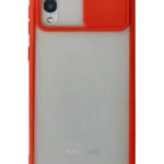 Uray store Samsung Galaxy A02 Kılıf Palm Buzlu Kamera Sürgülü Silikon - Kırmızı