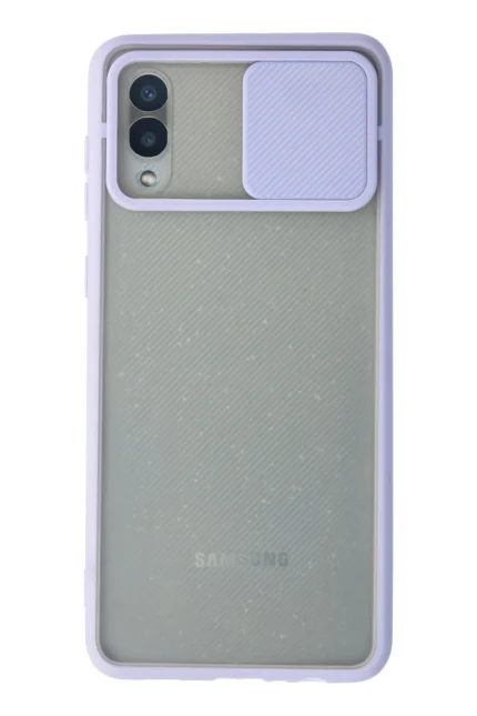 Uray store Samsung Galaxy A02 Kılıf Palm Buzlu Kamera Sürgülü Silikon - Lila