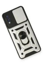 Uray store Samsung Galaxy A02 Kılıf Pars Lens Yüzüklü Silikon - Gümüş - Görsel 2